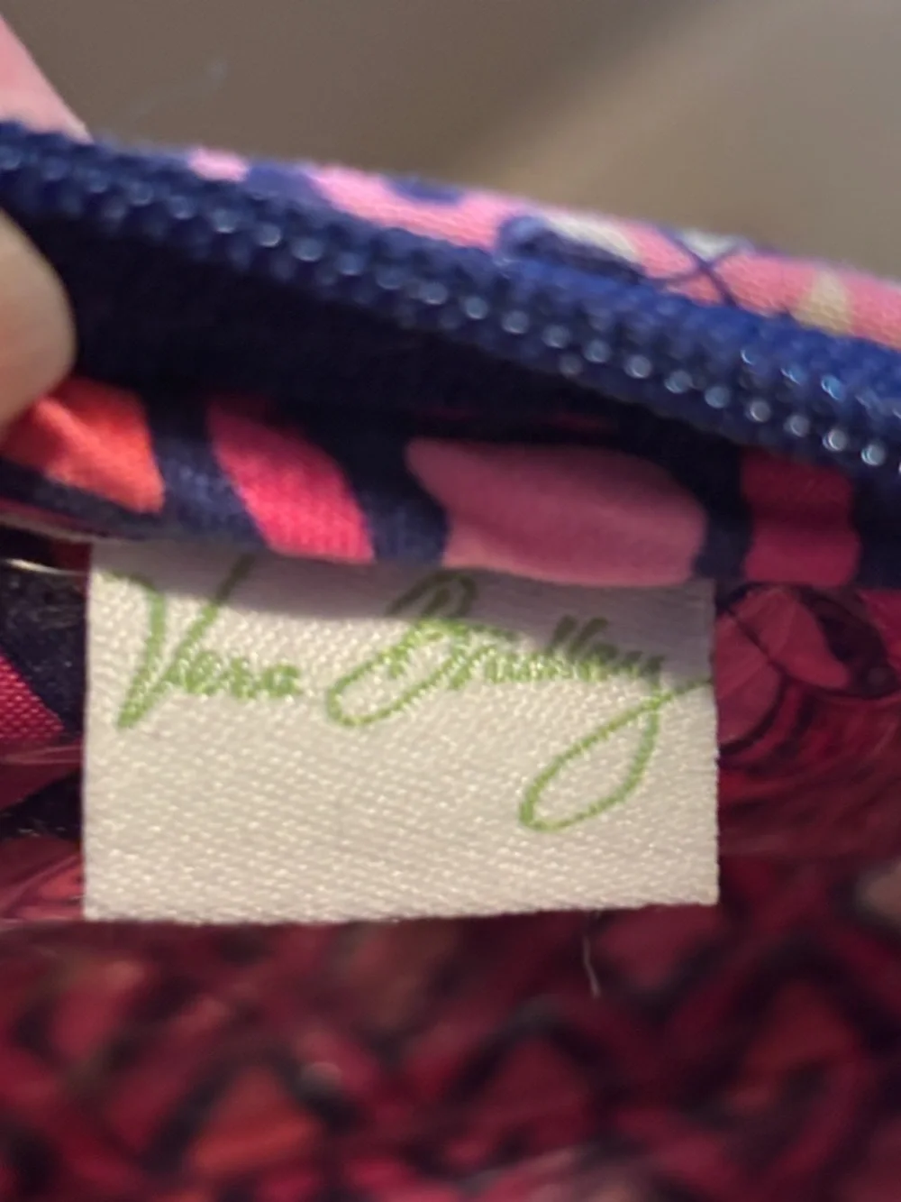 Vera Bradley Pink Navy Floral Quilted Cosmetic Pouch Duo